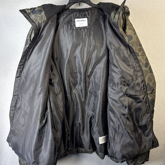 Old Navy Hooded Puffer Jacket Womens Size L Frost Free Water Resistant Camo Coat - Picture 10 of 13